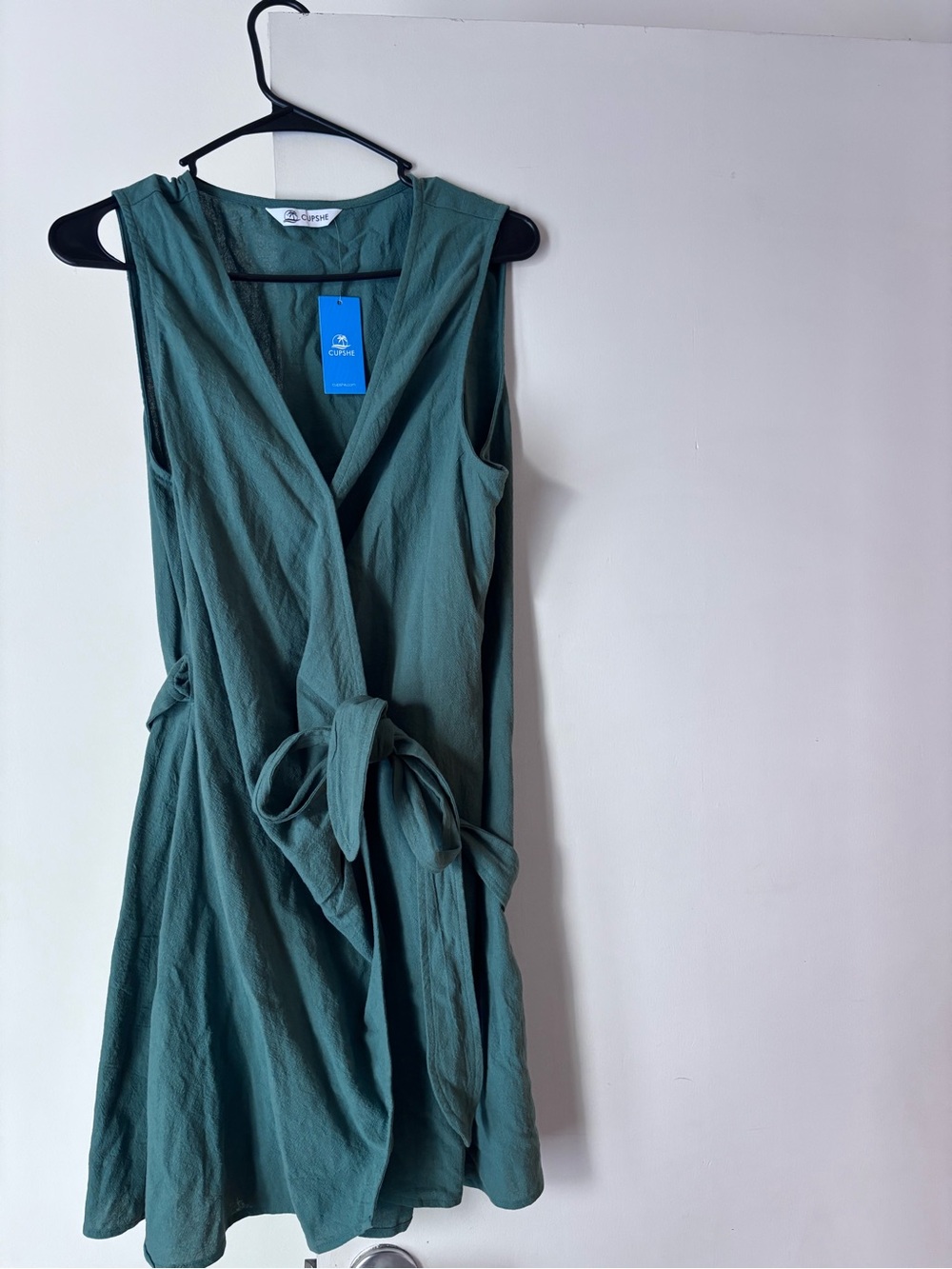 NWT Cupshe Teal Green Wrap Mini Dress